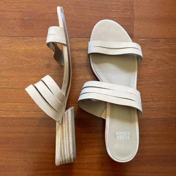 Eileen Fisher Finch Slides, Size 9.5, Cream - Picture 2 of 4